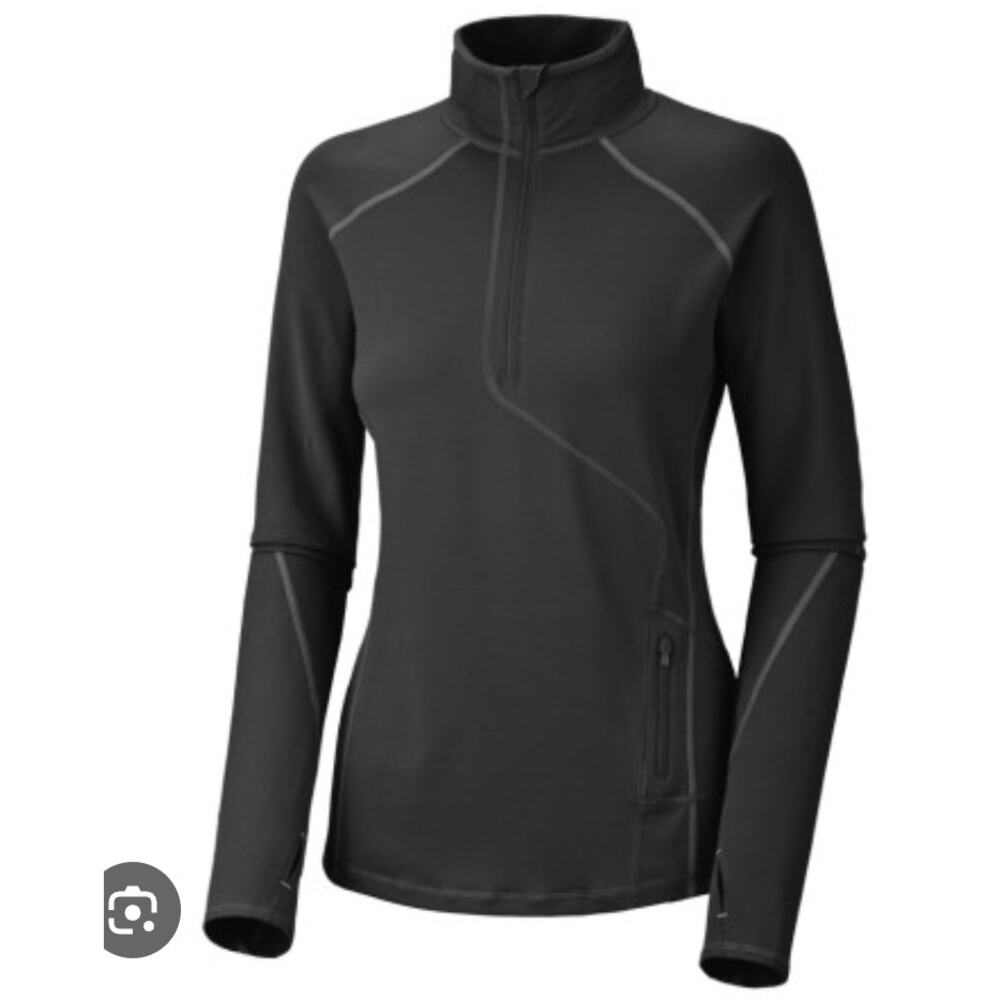 Mountain Hardwear Butter Zippity Long Sleeve Shirt  Black – Athletic Outdoor Top